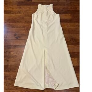 Nordstrom Split Front Textured Maxi Dress Light Yellow Women’s Size Medium